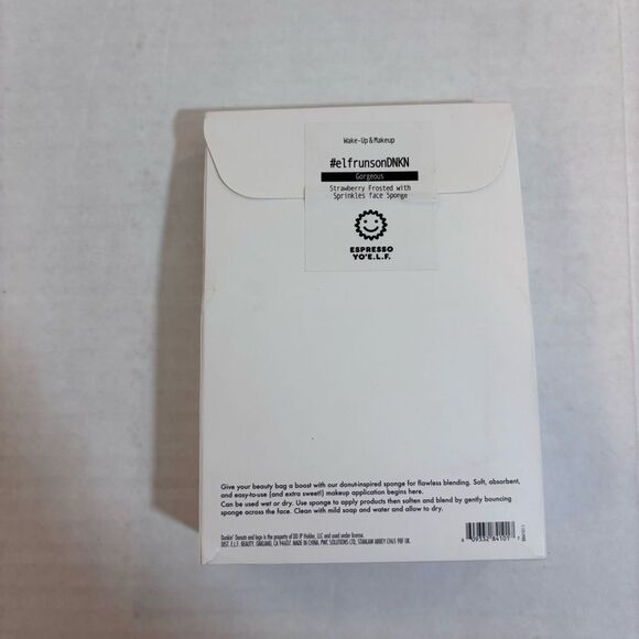 e.I.f. x Dunkin' Donut Strawberry Frosted Sprinkles Donut Face Sponge NEW - Picture 3 of 9